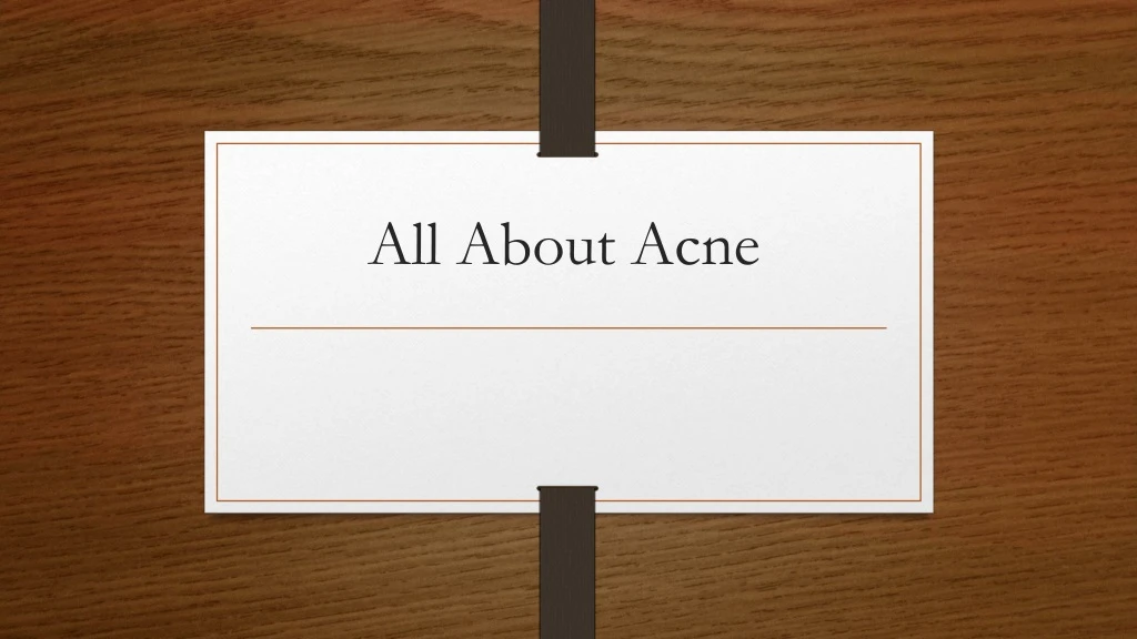 all about acne