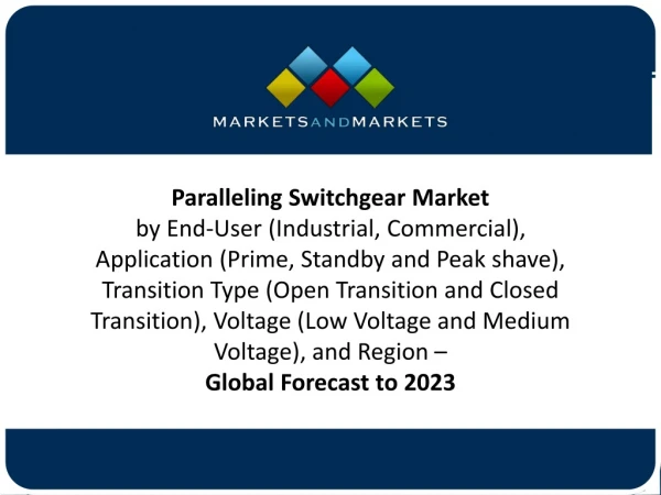 Paralleling Switchgear Market Revenue to Hit $1.55 Billion by 2023