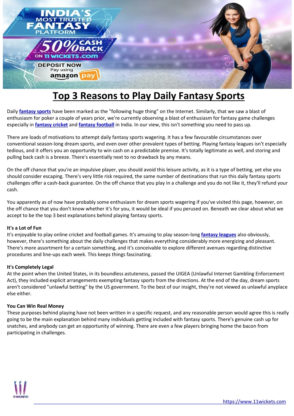 top 3 reasons to play daily fantasy sports daily