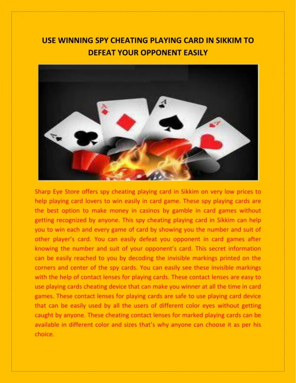 Get Shower of Money with Spy Cheating Playing Card in Sikkim