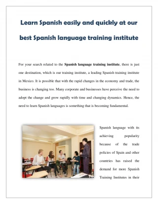Spanish Immersion programs Mexico - slide 1