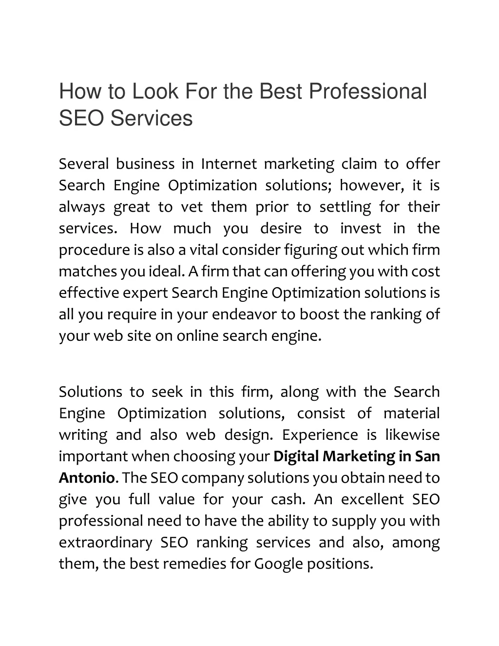 how to look for the best professional seo services