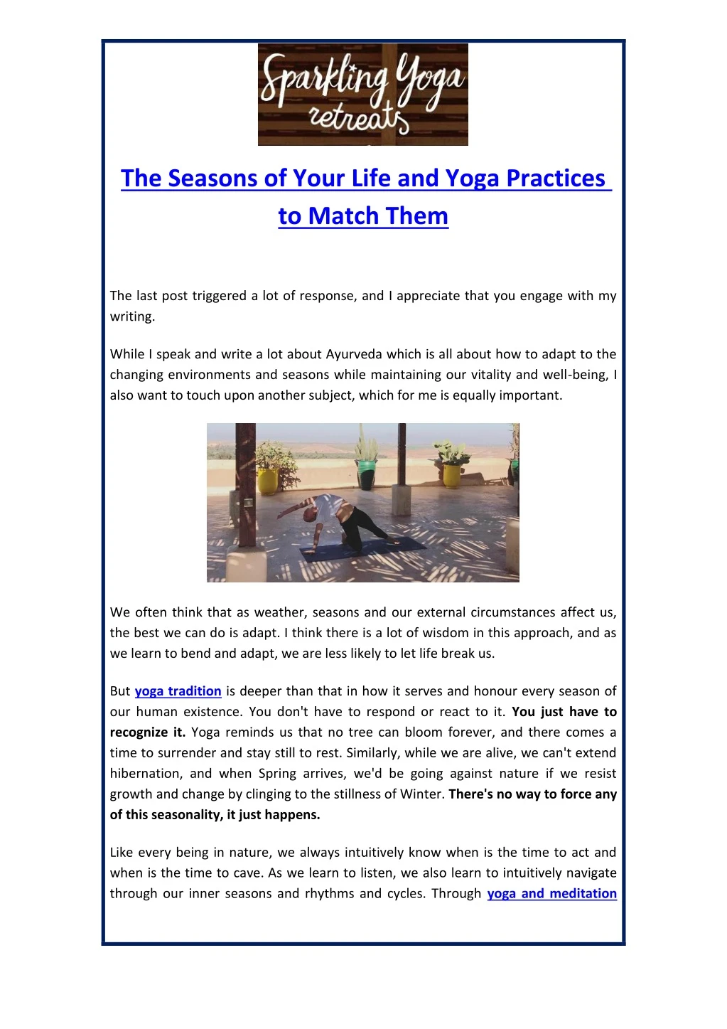 the seasons of your life and yoga practices