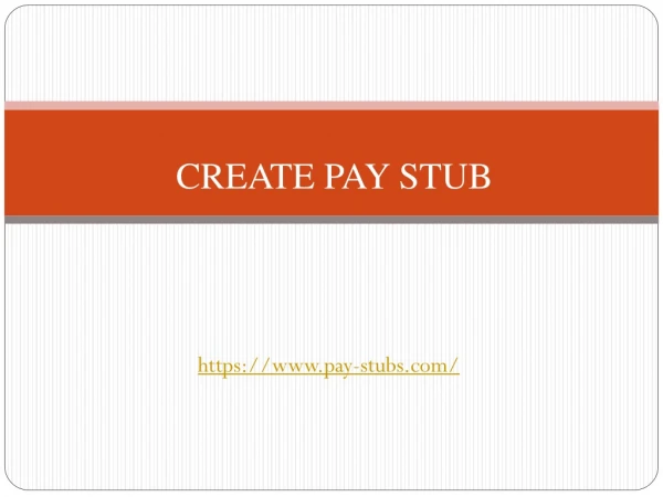 Create Pay Stubs