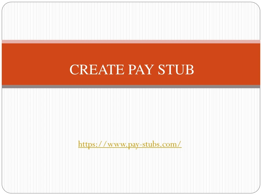 create pay stub