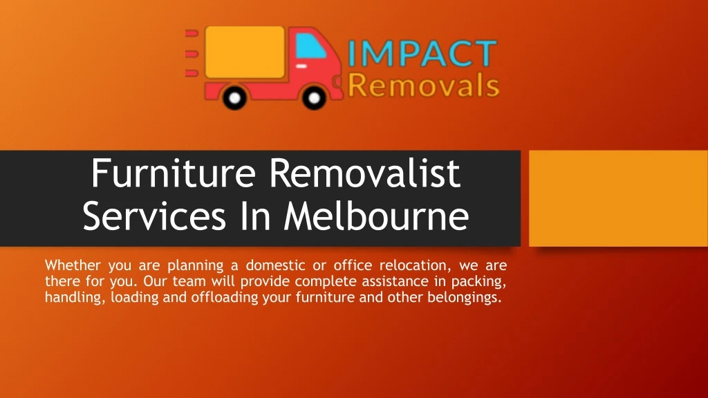 furniture removalist services in melbourne
