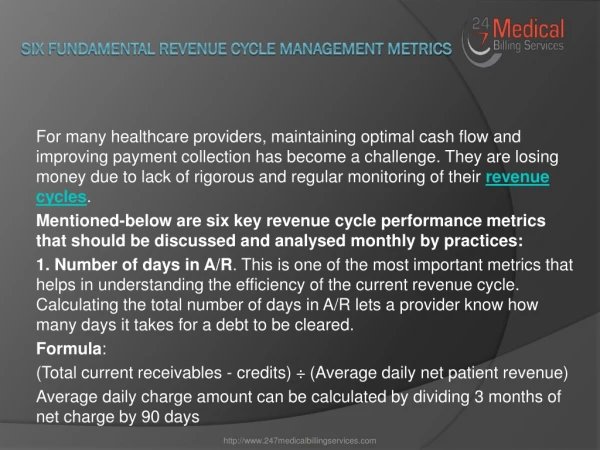 Six Fundamental Revenue Cycle Management Metrics