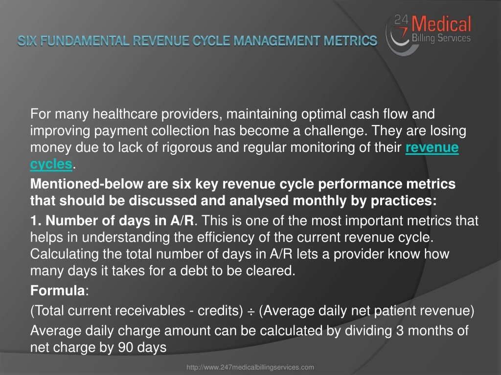 six fundamental revenue cycle management metrics