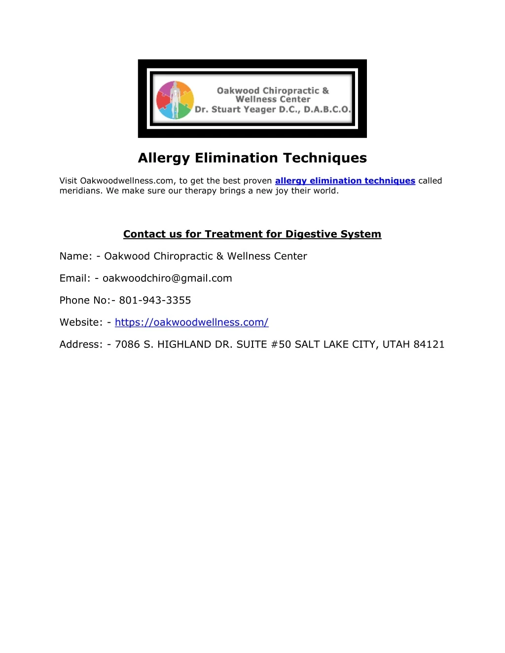 allergy elimination techniques