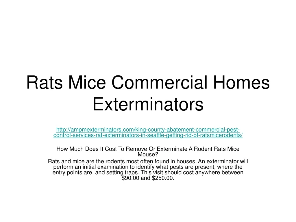 rats mice commercial homes exterminators