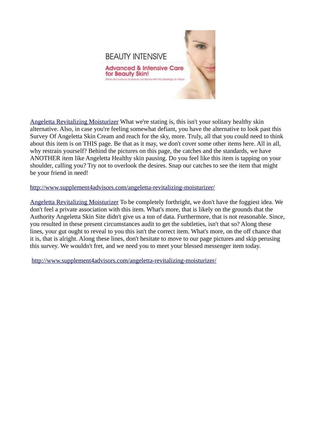 angeletta revitalizing moisturizer what