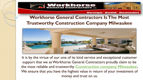 The Most Trustworthy Construction Company Milwaukee