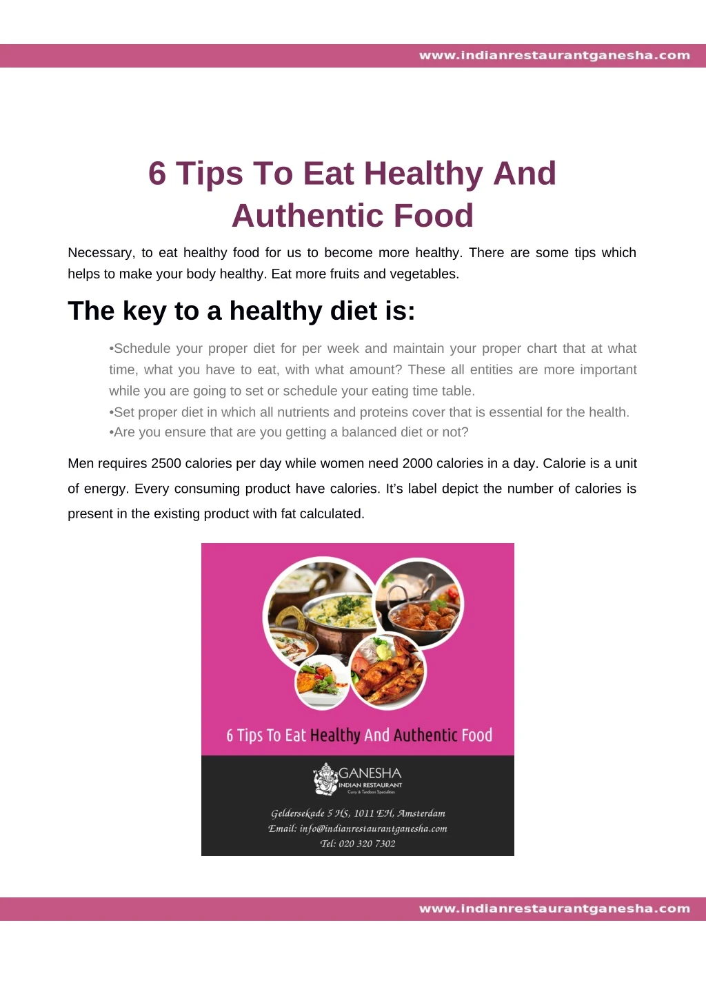 6 tips to eat healthy and authentic food