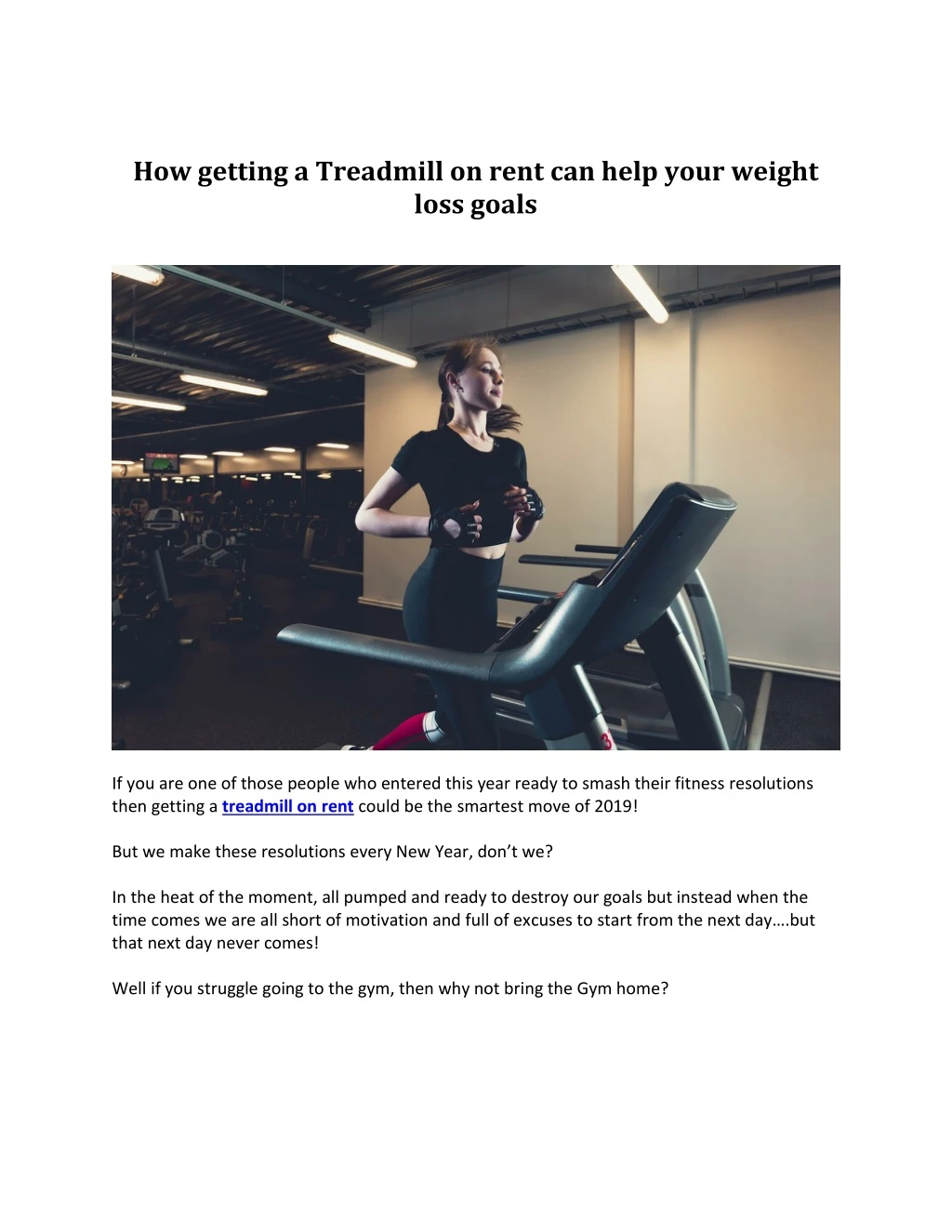 how getting a treadmill on rent can help your