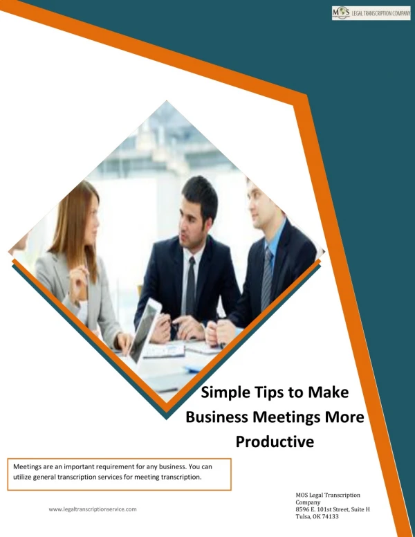 Simple Tips to Make Business Meetings More Productive