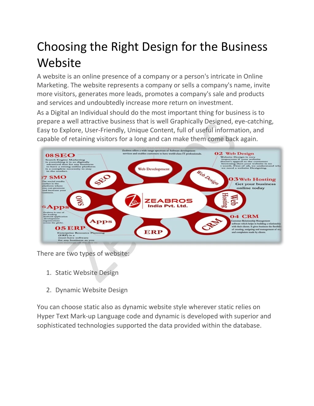 choosing the right design for the business