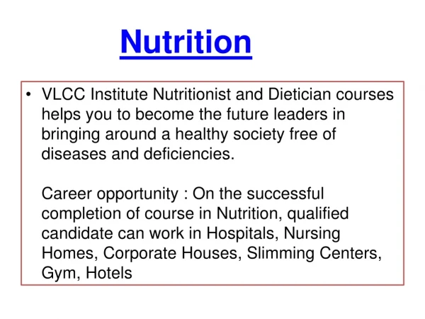 Nutrition Training Courses-Nutrition Professional Diploma-Dietitian Certification Courses