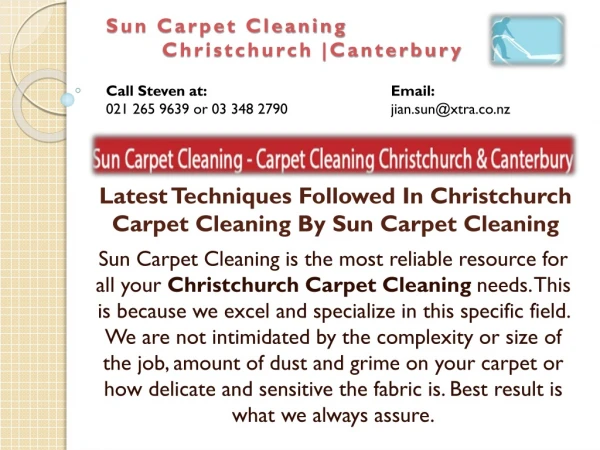 Latest Techniques Followed In Christchurch Carpet Cleaning
