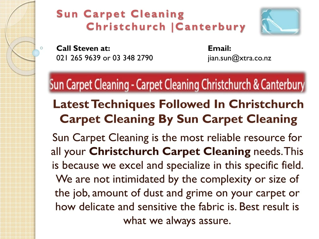 latest techniques followed in christchurch carpet cleaning by sun carpet cleaning