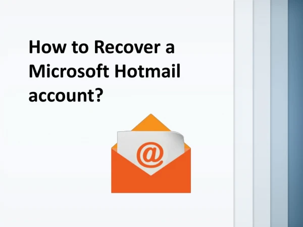 How to Recover a Microsoft Hotmail account?