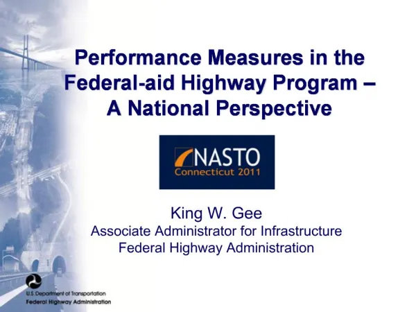 Performance Measures in the Federal-aid Highway Program A National Perspective