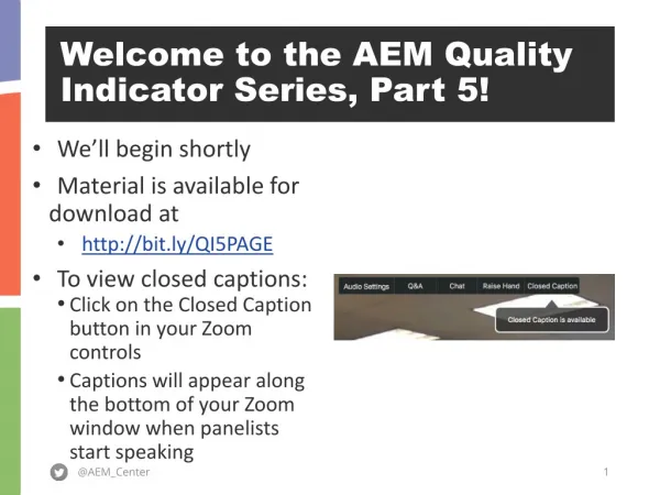 Welcome to the AEM Quality Indicator Series, Part 5!