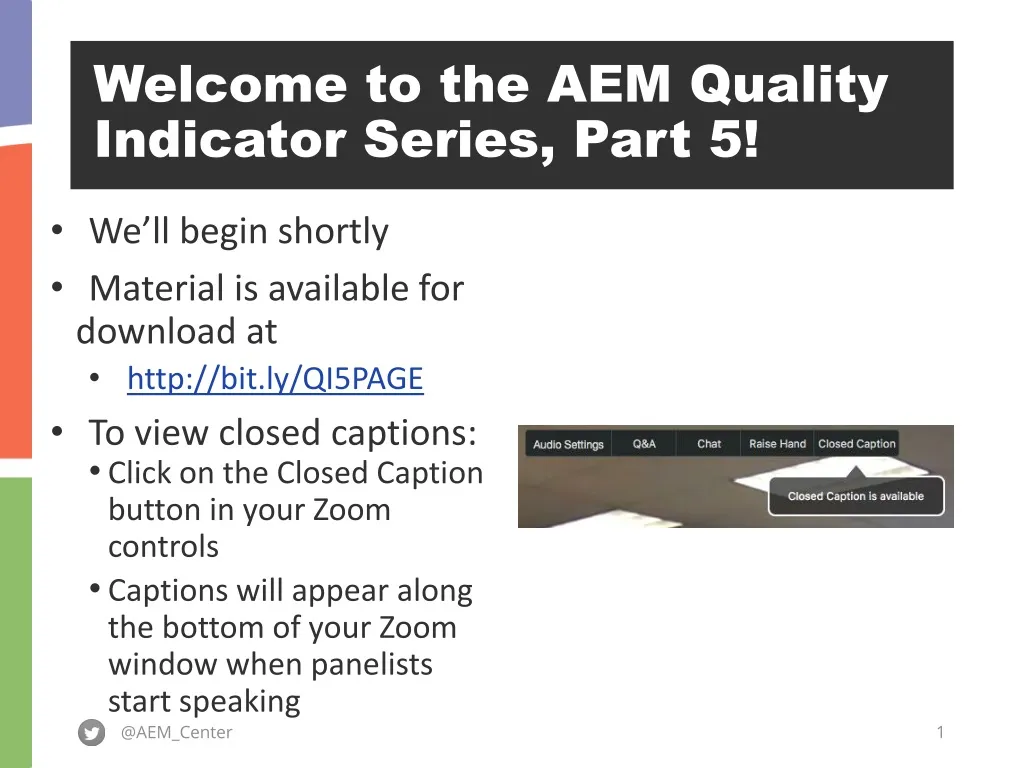 welcome to the aem quality indicator series part 5