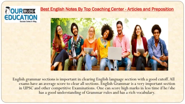 Best English Notes By Top Coaching Center - Articles and Preposition