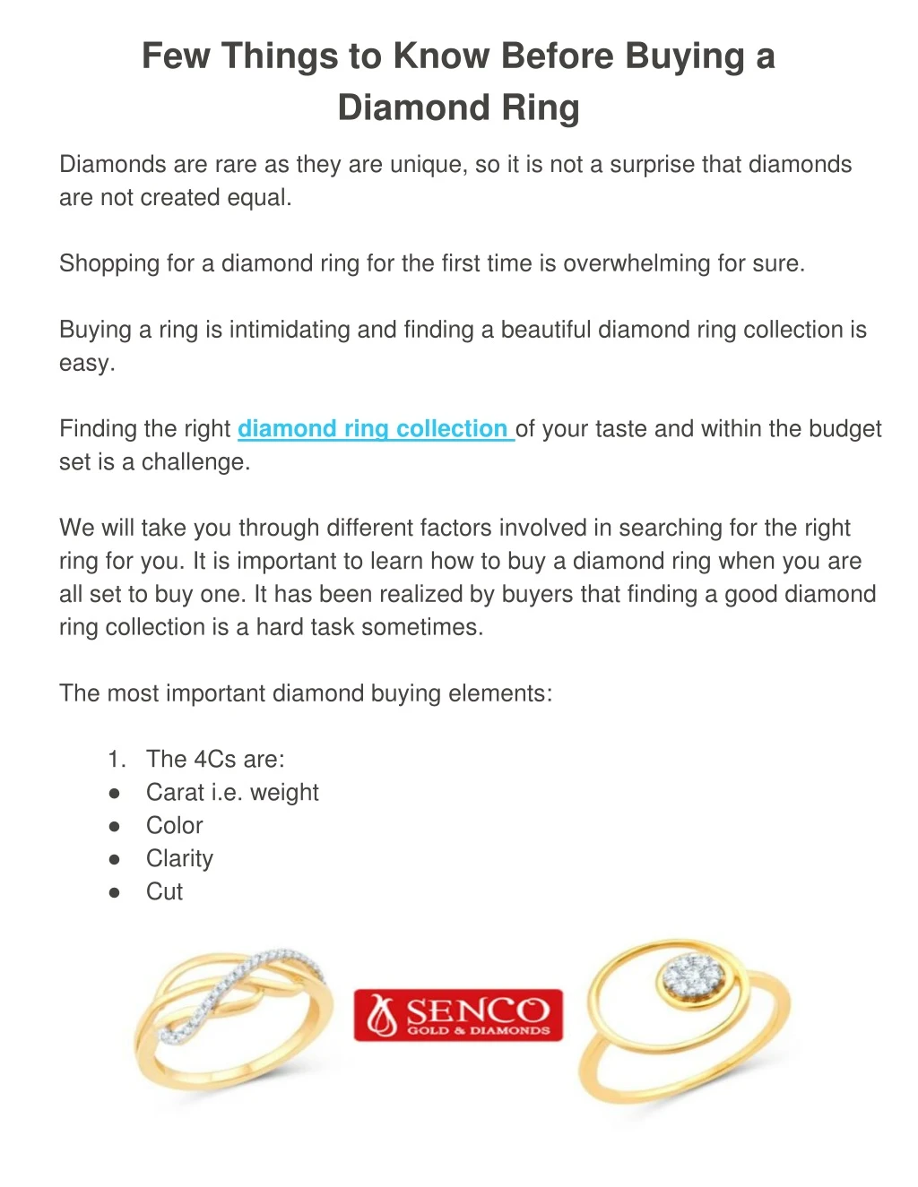 few things to know before buying a diamond ring