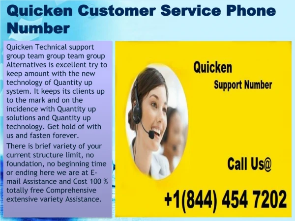 Quicken Technical Support Phone Number @ 1844-454-7202