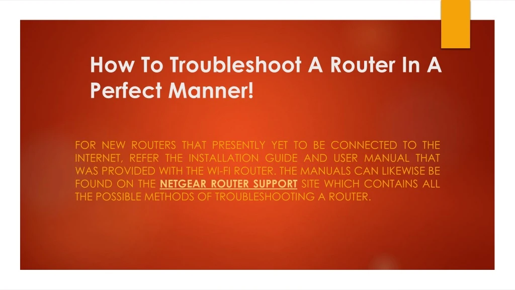 how to troubleshoot a router in a perfect manner