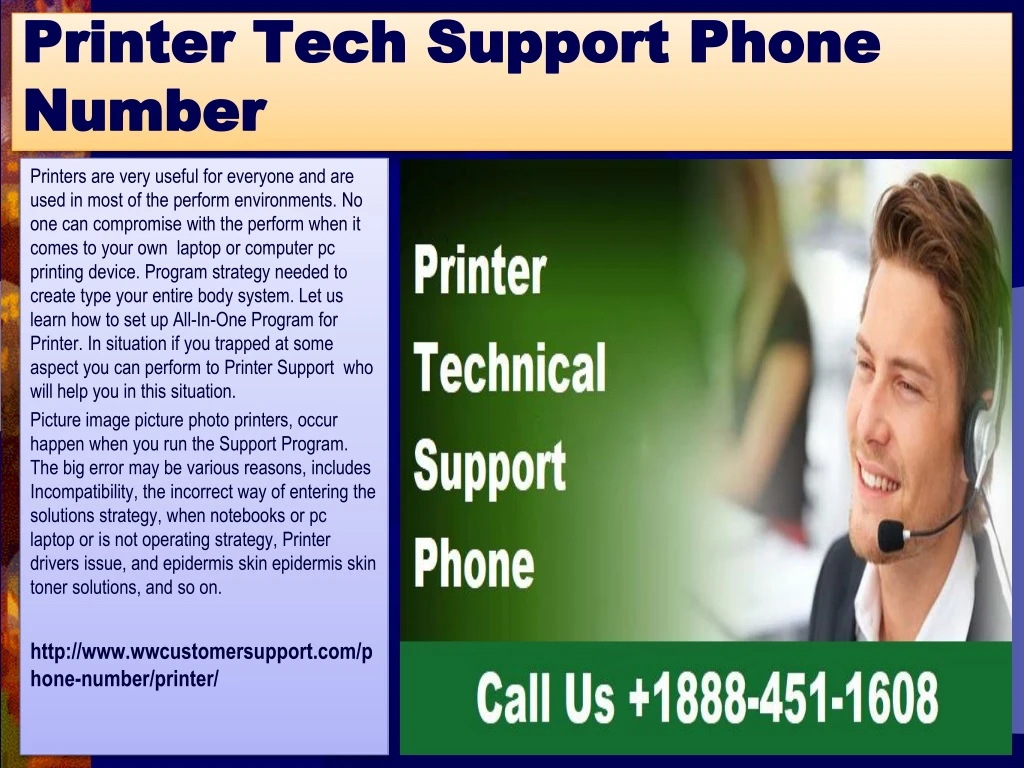 printer tech support phone number