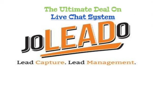 The Ultimate Deal On Live Chat System