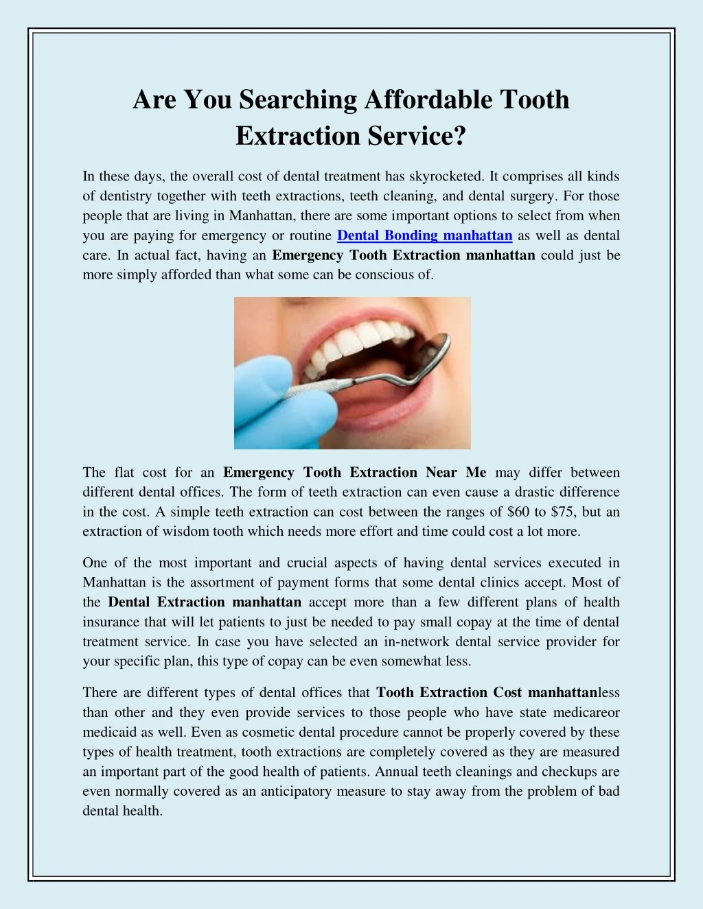 are you searching affordable tooth extraction
