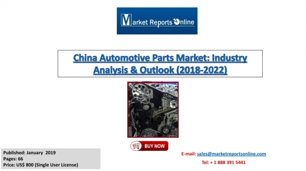 Automotive Parts Market - Chinese Outlook and Forecast to 2022