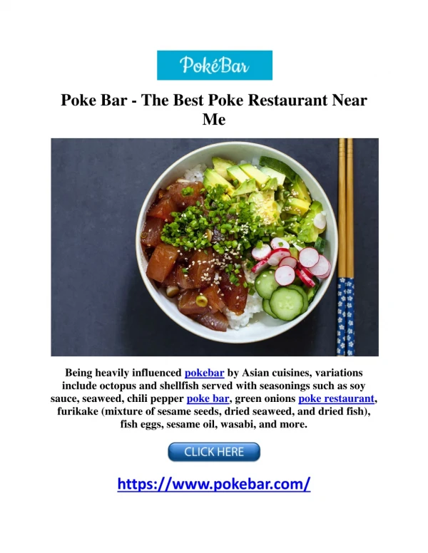 Poke Bar - The Best Poke Restaurant Near Me
