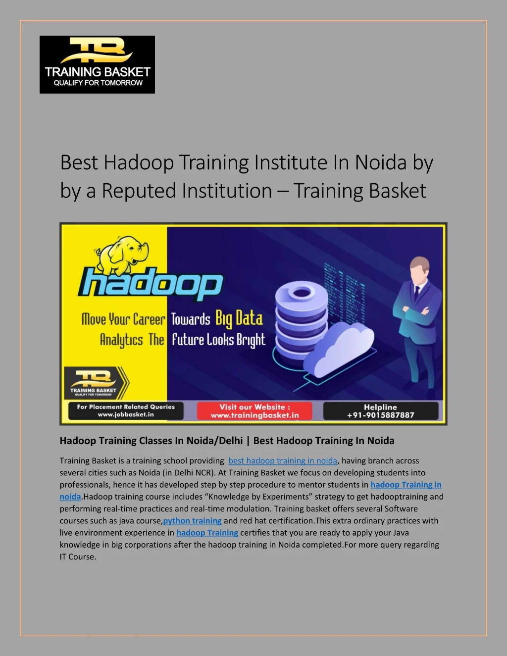 best hadoop training institute in noida