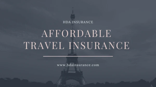 Travel Insurance California | HDA Insurance