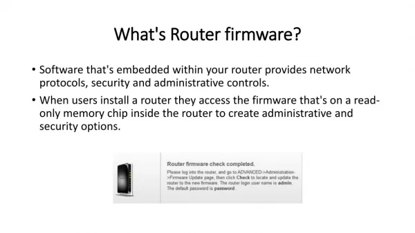 What's Router firmware?