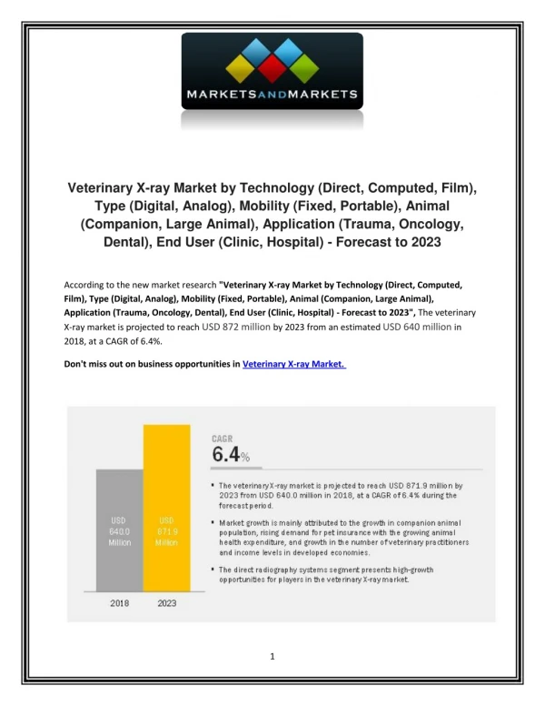 Veterinary X-ray Market by Technology - Forecast to 2023