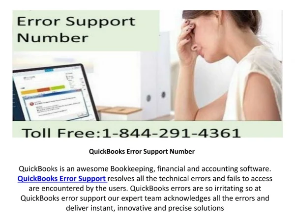QuickBooks Error Support | QuickBooks Support Phone Number 18442914361
