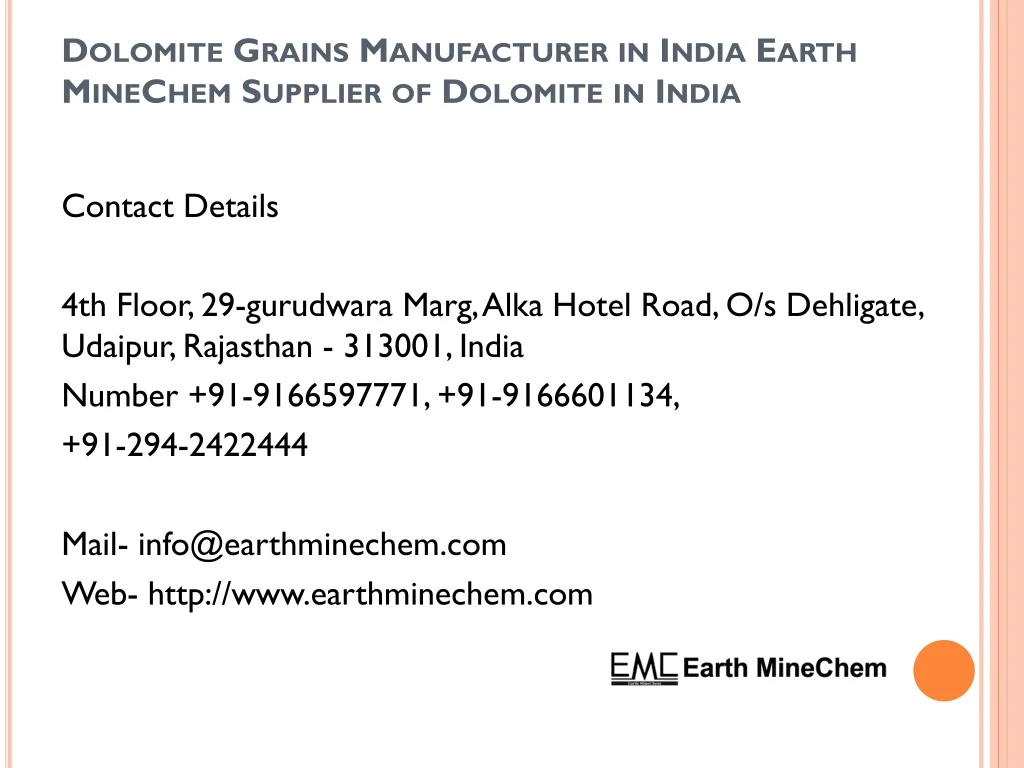 dolomite grains manufacturer in india earth minechem supplier of dolomite in india