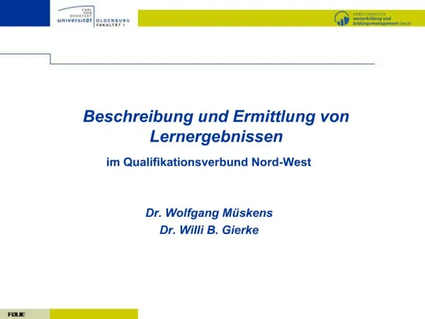 Beschreibung und Ermittlung von Lernergebnissen