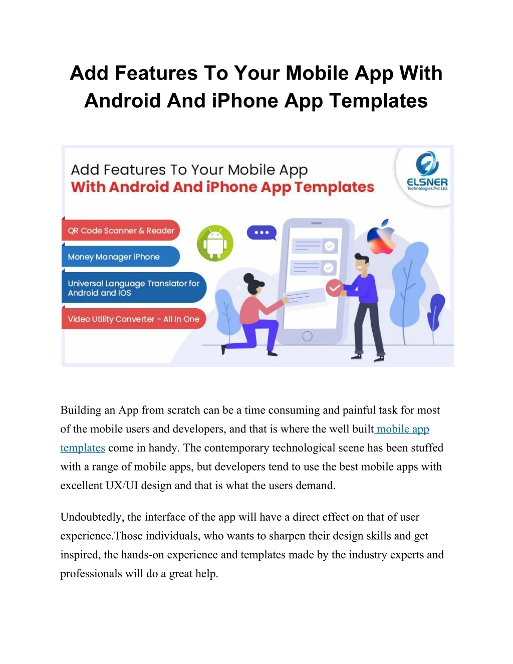 add features to your mobile app with android