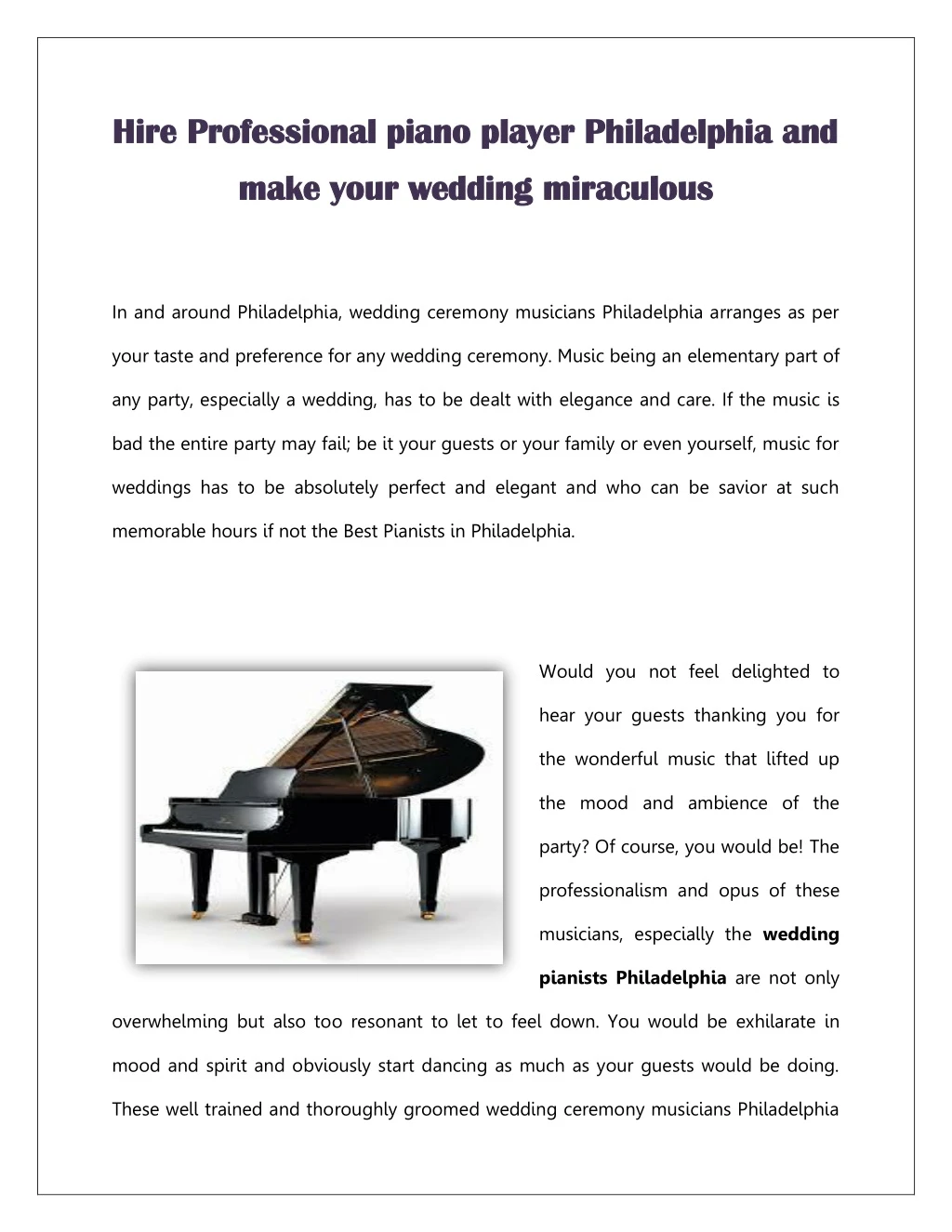 hire professional piano player philadelphia