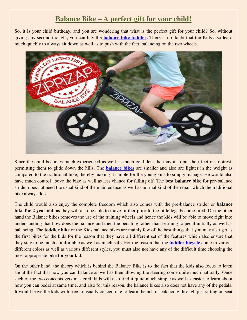 balance bike a perfect gift for your child