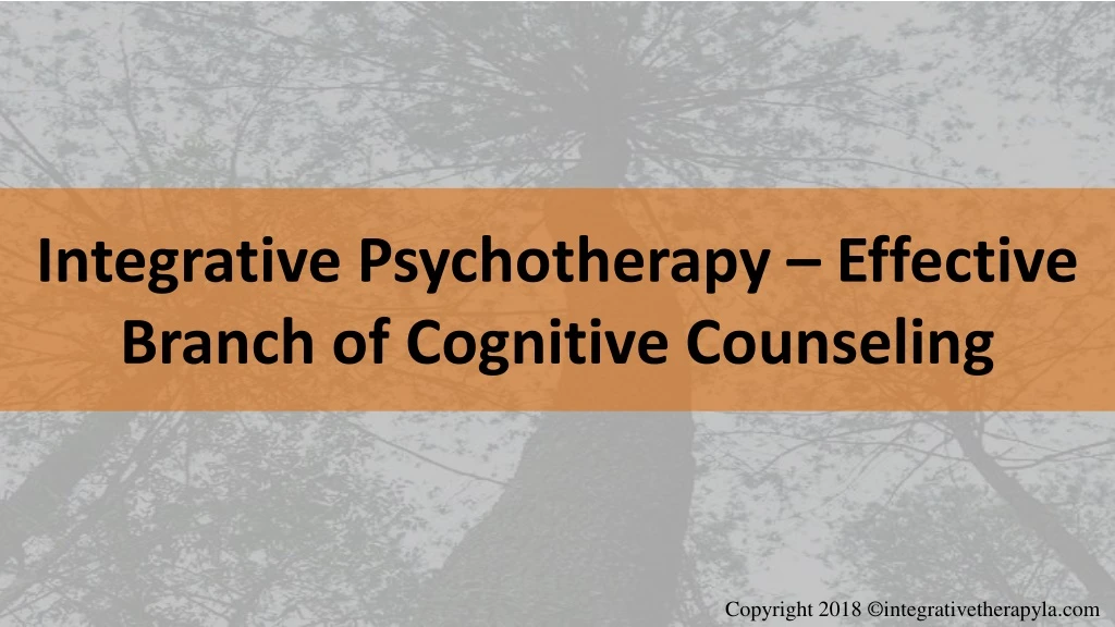 integrative psychotherapy effective branch of cognitive counseling