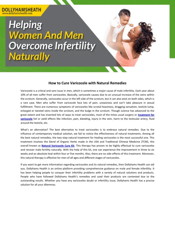 How to Cure Varicocele with Natural Remedies