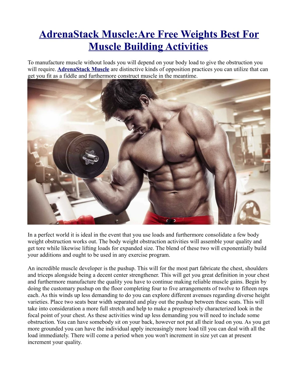 adrenastack muscle are free weights best