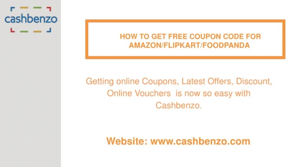 Get Free Coupon Code for Amazon, Flipkart and Foodpanda